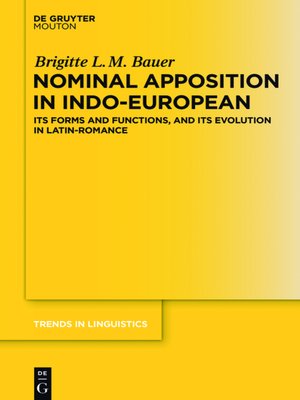 cover image of Nominal Apposition in Indo-European